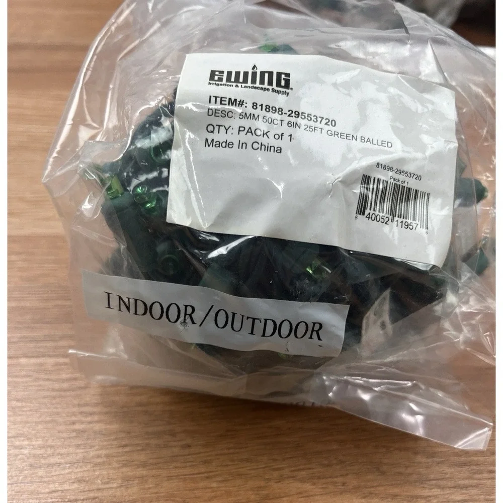 25ft 50 Green Teeny‎ Rice Bulbs Green String Lights 5mm Balled NEW